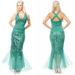 Charades Sequin Mermaid Costume Ariel Halloween Costume NEW Medium